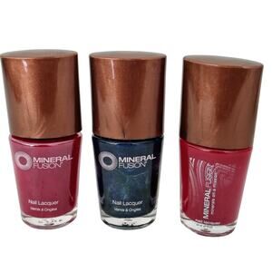 3 Mineral Fusion Nail Lacquer Ruby Slippers, Brick, Sapphire Polish NEW Manicure